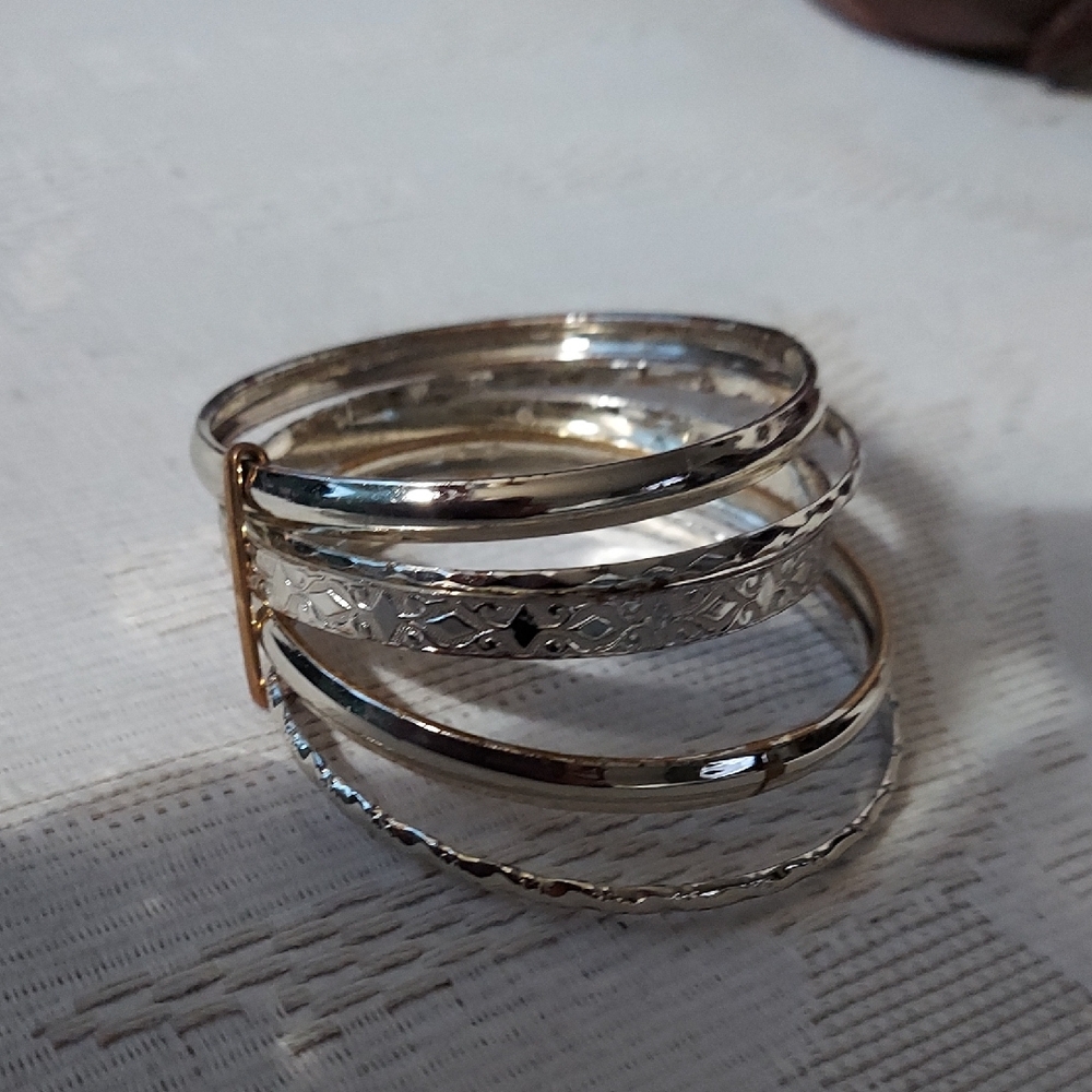 5 Pc Assorted Vintage Silver Assorted Attached Ba… - image 4